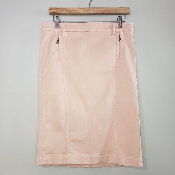 Luisa Cerano Size 8 Peach Knee-Length Pencil Skirt for Work With Pockets - Picture 1 of 10